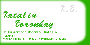 katalin boronkay business card